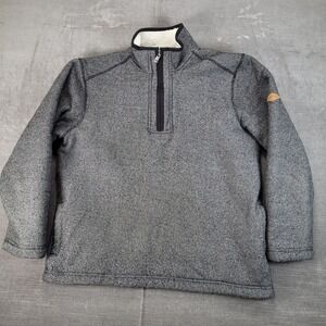 Orvis Classic Collection Mens‎ Gray Quarter Zip Sherpa Lined Pullover Jacket Med